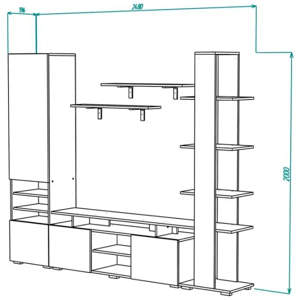 Living ML-Mobila МЛ-10 (вар.1) Modulară / Anthracite photo 3