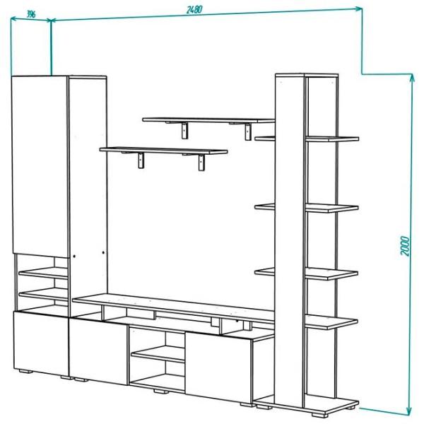 Living ML-Mobila МЛ-10 (вар.1) Modulară / Anthracite photo 3