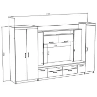 Living ML-Mobila МЛ - 2 (3100) Liniară / Stejar Craft Alb photo 4