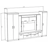 Living ML-Mobila МЛ - 2 (3100) Liniară / Stejar Craft Alb photo 2