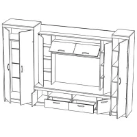 Living ML-Mobila МЛ - 2 (3100) Liniară / Stejar Craft Alb photo 3