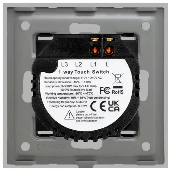Întrerupător Caligate SCR101L-GY 50 Hz /  photo 5 Întrerupător Caligate SCR101L-GY 50 Hz /  photo 5