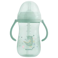 Sticluță cu pai KikkaBoo Dino World 0.3l 8 luni / Polipropilenă / Green