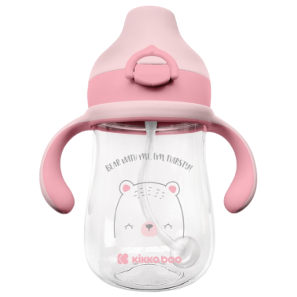 Бутылочка с соломинкой KikkaBoo Bear With Me 0.3л 6 месяцев / Тритан / Розовый photo 1