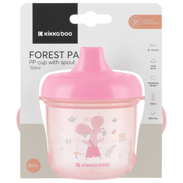 Бутылочка с соломинкой KikkaBoo Forest Party 0.15л 8 месяцев / Полипропилен / Розовый photo 3