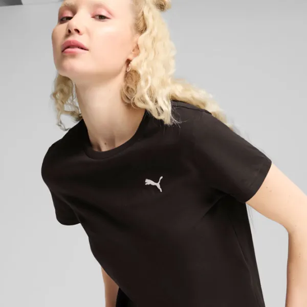 Tricou pentru femei Puma Ess Logo Tee 100% bumbac / Black photo 5