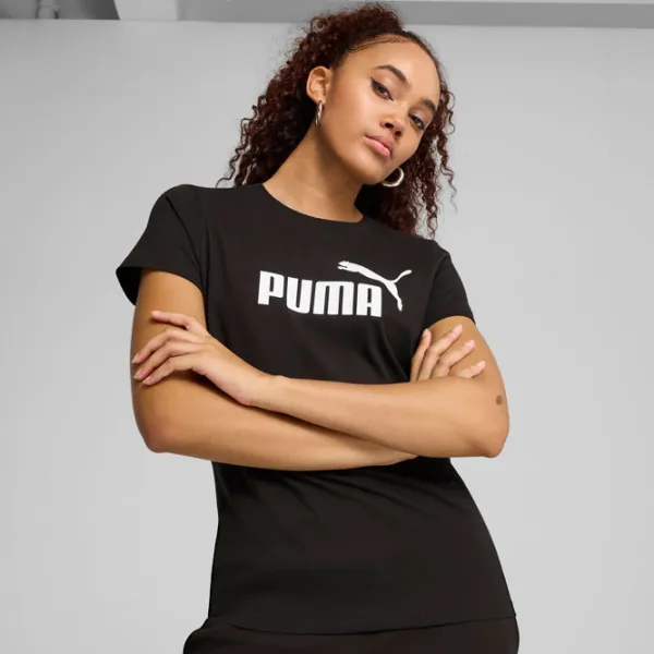 Tricou pentru femei Puma Ess No. 1 Logo Tee 100% bumbac / Black photo 4