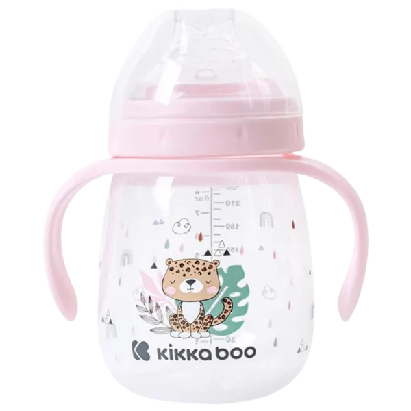 Бутылочка с соломинкой KikkaBoo Savanna 0.24л 6 месяцев / Полипропилен / Розовый photo 1