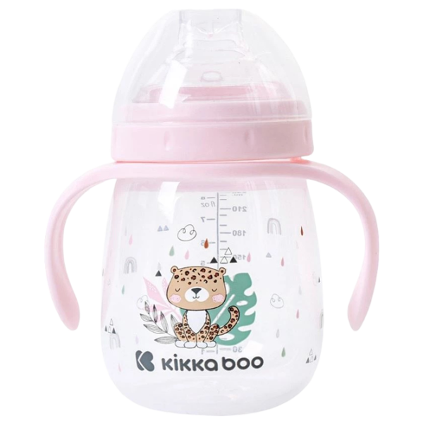 Бутылочка с соломинкой KikkaBoo Savanna 0.24л 6 месяцев / Полипропилен / Розовый photo 1