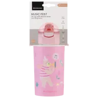 Sticluță cu pai KikkaBoo Music Fest 0.45l 48 luni / Polipropilenă / Pink photo 4