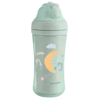 Бутылочка с соломинкой KikkaBoo Dino Moony Me 0.22л 8 месяцев / Силикон / Мятный