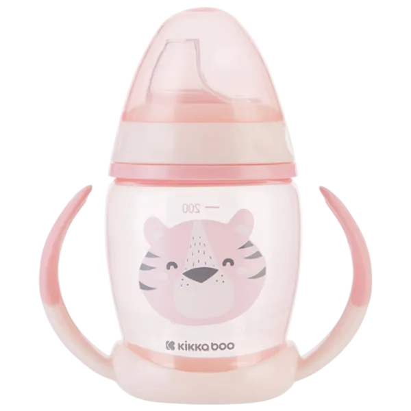 Sticluță cu pai KikkaBoo Happy Face 0.2l 8 luni / Polipropilenă / Pink photo 1