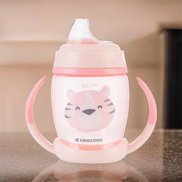 Sticluță cu pai KikkaBoo Happy Face 0.2l 8 luni / Polipropilenă / Pink photo 6
