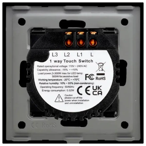 Выключатель Caligate SCR201L-BK 50 Гц /  photo 5 Выключатель Caligate SCR201L-BK 50 Гц /  photo 5