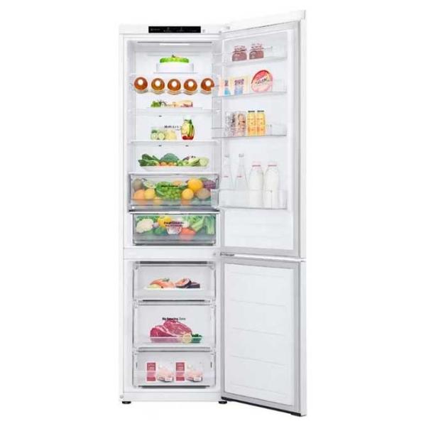 Frigider LG GBV3200DSW cu congelator jos 387 l / 203 cm / White photo 2