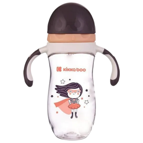 Sticluță cu pai KikkaBoo Supergirl 0.3l 12 luni / Tritan / Purple photo 1