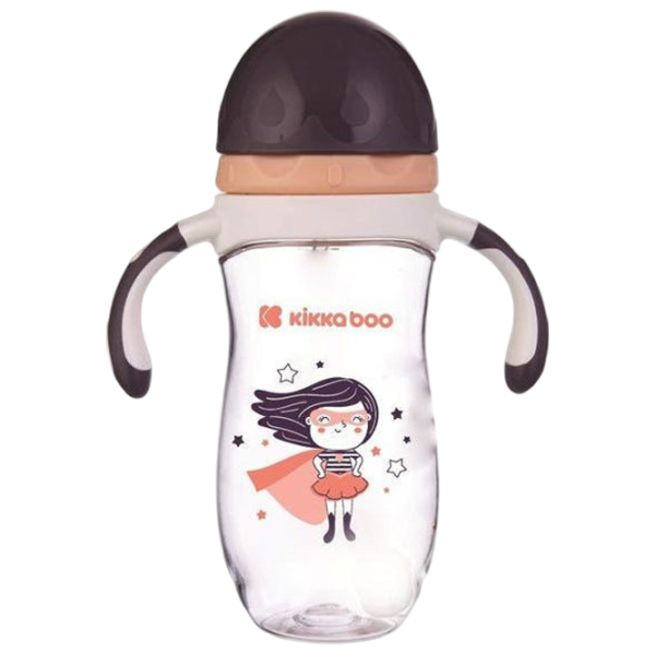 Sticluță cu pai KikkaBoo Supergirl 0.3l 12 luni / Tritan / Purple photo 1