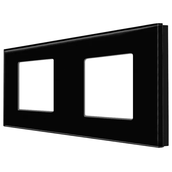Ramă pentru priză și întrerupătoar Caligate G157.2F-BK Black / 2 photo 1