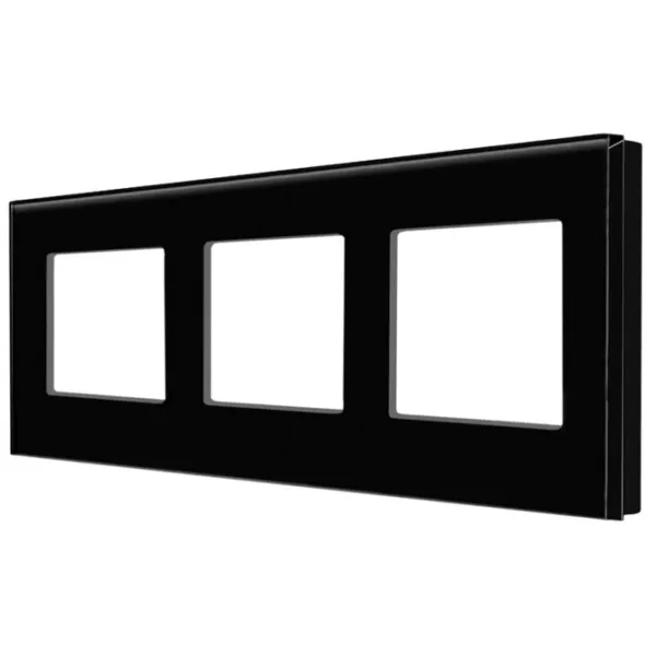 Ramă pentru priză și întrerupătoar Caligate G228.3F-BK Black / 3 photo 1 Ramă pentru priză și întrerupătoar Caligate G228.3F-BK Black / 3 photo 1