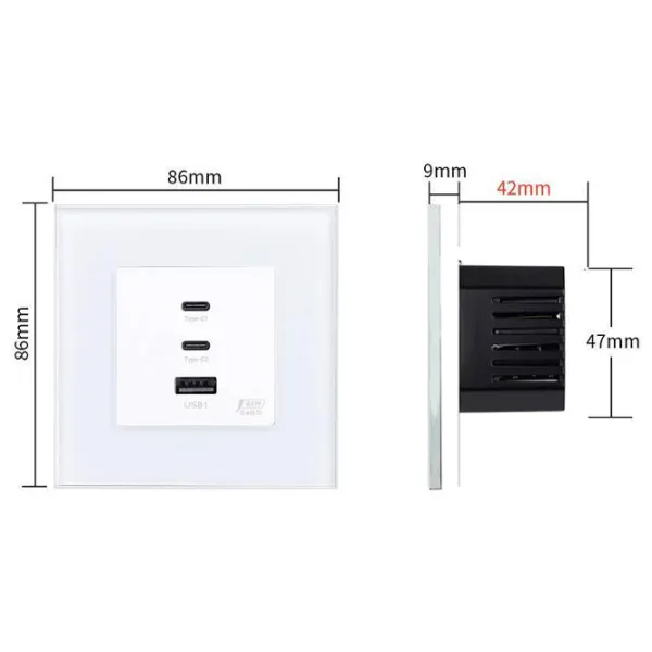 Розетка Caligate USB65W-WT 220 - 240 В / USB Type-A / Белый photo 4 Розетка Caligate USB65W-WT 220 - 240 В / USB Type-A / Белый photo 4