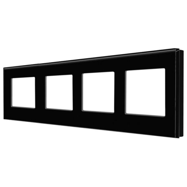 Ramă pentru priză și întrerupătoar Caligate G299.4F-BK Black / 4 photo 1 Ramă pentru priză și întrerupătoar Caligate G299.4F-BK Black / 4 photo 1