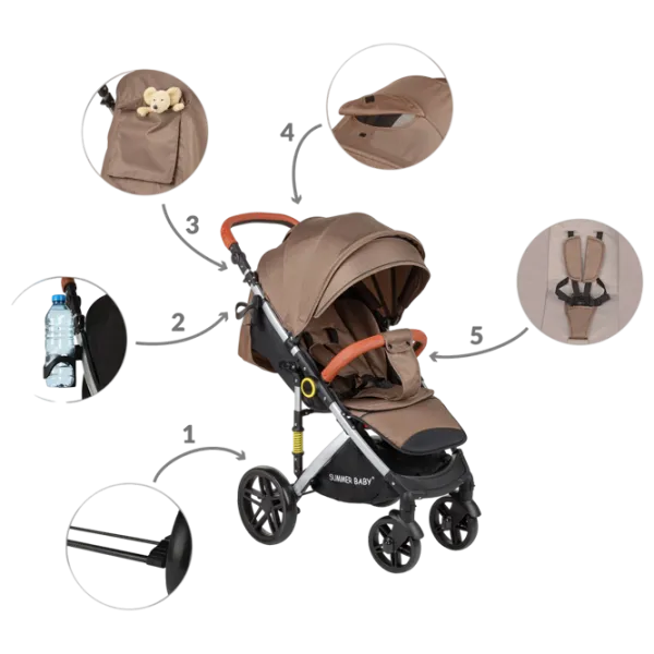 Cărucior pentru copil Summer Baby Sempre 00-00889167/ Brown photo 2 Cărucior pentru copil Summer Baby Sempre 00-00889167/ Brown photo 2
