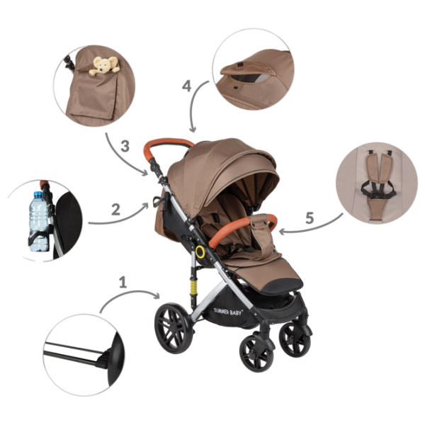 Cărucior pentru copil Summer Baby Sempre 00-00889167/ Brown photo 2 Cărucior pentru copil Summer Baby Sempre 00-00889167/ Brown photo 2