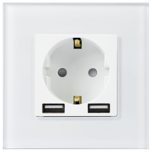 Priză Caligate 1FAA-WT 220 - 240 V / Type-F / White photo 1