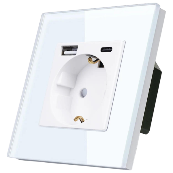 Priză Caligate 1FAC-WT 220 - 240 V / Type-F / White photo 2