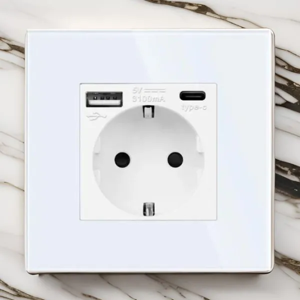 Priză Caligate 1FAC-WT 220 - 240 V / Type-F / White photo 5