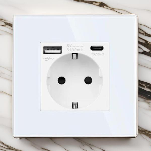 Priză Caligate 1FAC-WT 220 - 240 V / Type-F / White photo 5