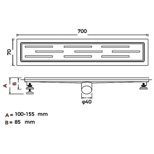 Rigolă de duș Gappo G87007-1  Inox photo 2 Rigolă de duș Gappo G87007-1  Inox photo 2