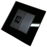 Priză Caligate 1/2CAT5E.1/2BLK-BK  / RJ45 / Black