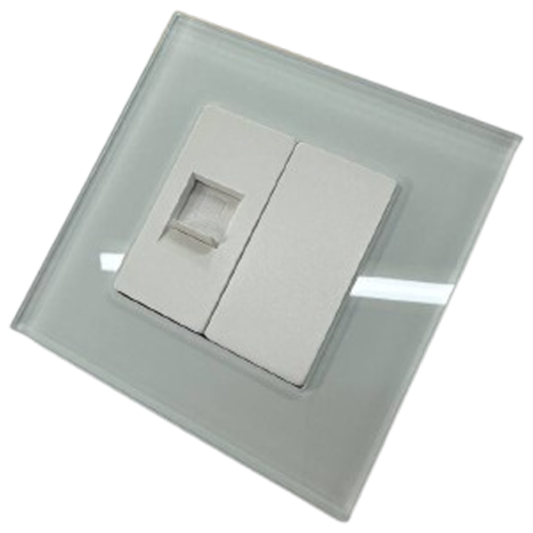 Priză Caligate 1/2CAT5E.1/2BLK-WT  / RJ45 / White photo 1 Priză Caligate 1/2CAT5E.1/2BLK-WT  / RJ45 / White photo 1