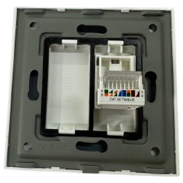 Priză Caligate 1/2CAT5E.1/2BLK-WT  / RJ45 / White photo 2 Priză Caligate 1/2CAT5E.1/2BLK-WT  / RJ45 / White photo 2