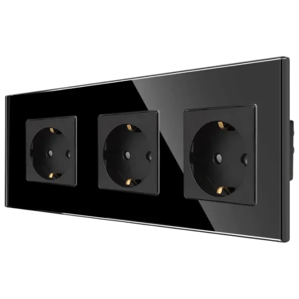 Розетка Caligate M3F/3M1F-BK  220 - 250 В / Type-F / Черный photo 2