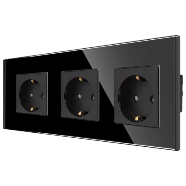 Розетка Caligate M3F/3M1F-BK  220 - 250 В / Type-F / Черный photo 2