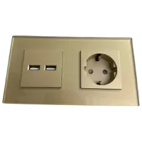 Priză Caligate M1F.USB3.1-GD 220 - 240 V / Type-F / Gold