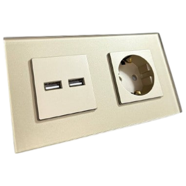 Розетка Caligate M1F.USB3.1-GD 220 - 240 В / Type-F / Золото photo 3 Розетка Caligate M1F.USB3.1-GD 220 - 240 В / Type-F / Золото photo 3