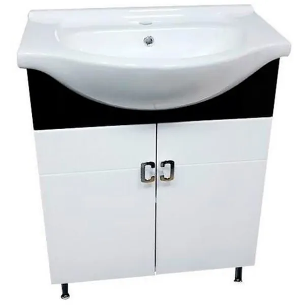 Шкаф с умывальником Aquaplus Modern Black 65 ЛДСП / White photo 1