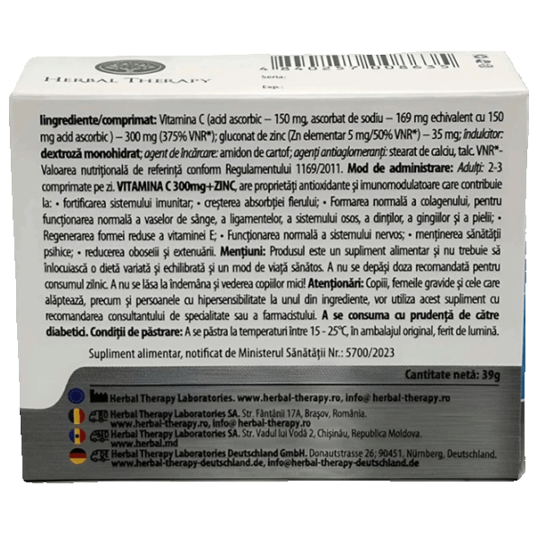 Vitamine Herbal Therapy Vitamina C (4840257008635) 30 capsule photo 4 Vitamine Herbal Therapy Vitamina C (4840257008635) 30 capsule photo 4