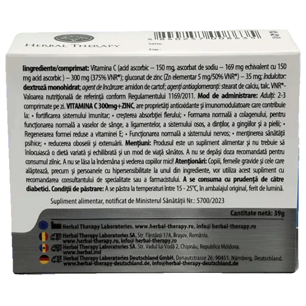 Vitamine Herbal Therapy Vitamina C (4840257008635) 30 capsule photo 5 Vitamine Herbal Therapy Vitamina C (4840257008635) 30 capsule photo 5