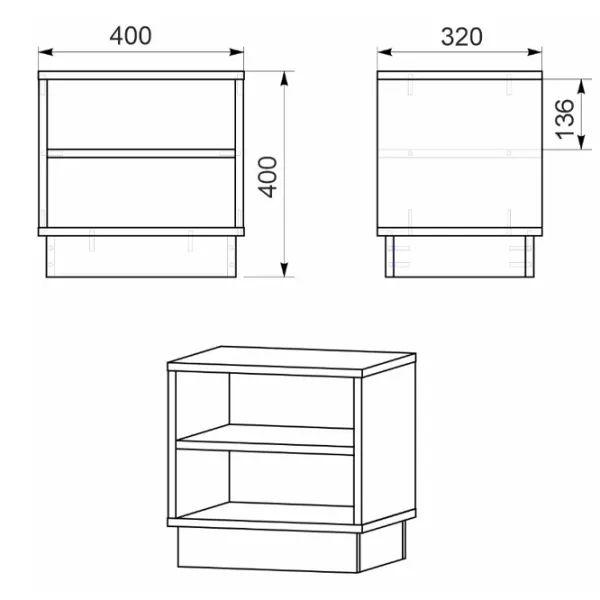 Noptiere ML-Mobila ПКТ-7  40 x 40 x 32 / PAL / White photo 2