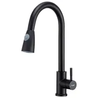 Baterie pentru bucătărie Frap F 60991-6 Mono comandă / extractibilă / Alamă / Black