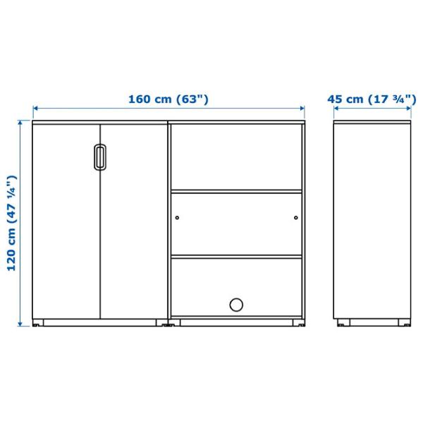 Comodă pentru birou Ikea Galant 120 x 160 x 45 / PAL / Alb photo 6