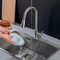 Смеситель для кухни Frap F 60991-5 Однорычажный / выдвижной / Латунь / Нержавеющая сталь photo 5