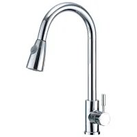 Смеситель для кухни Frap F 60991a Однорычажный / выдвижной / Латунь / Хром