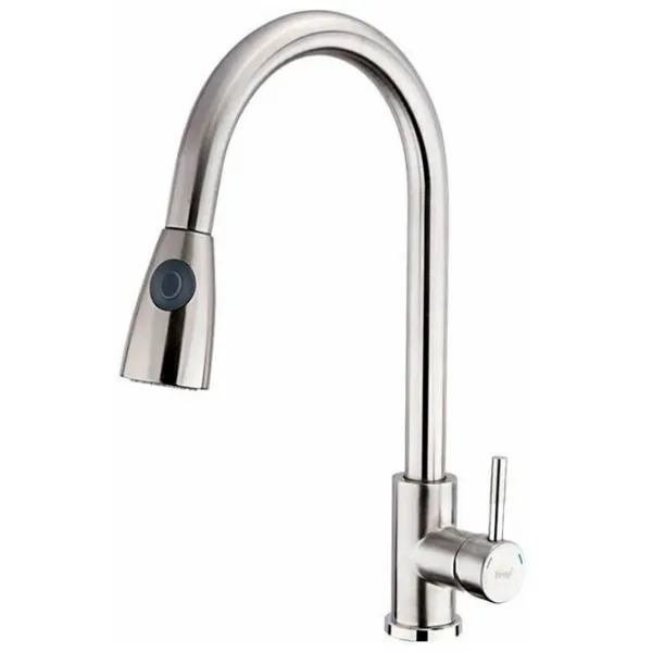 Смеситель для кухни Frap F 60899-1 Однорычажный / выдвижной / Нержавеющая сталь / Хром photo 1