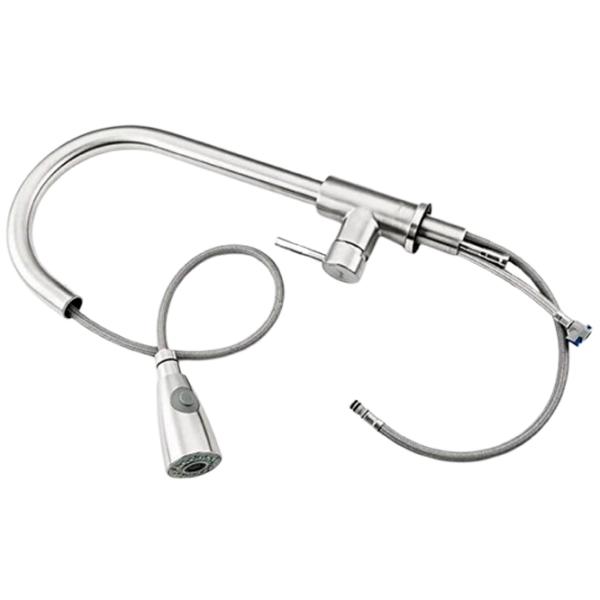 Смеситель для кухни Frap F 60899-1 Однорычажный / выдвижной / Нержавеющая сталь / Хром photo 2