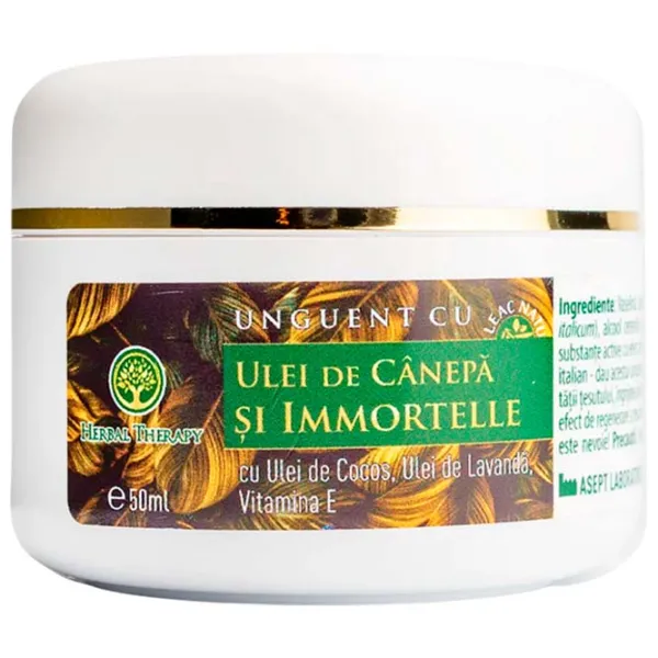 Unguent Herbal Therapy Ulei de Cânepă și Immortelle White / 0.05l photo 1 Unguent Herbal Therapy Ulei de Cânepă și Immortelle White / 0.05l photo 1